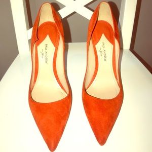 Paul Andrew Orange Suede Stilettos